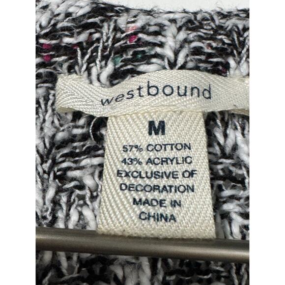 Westbound Open Cardigan Sweater Boho Medium Tribal Print Knit Kimono Fringe - Picture 3 of 5